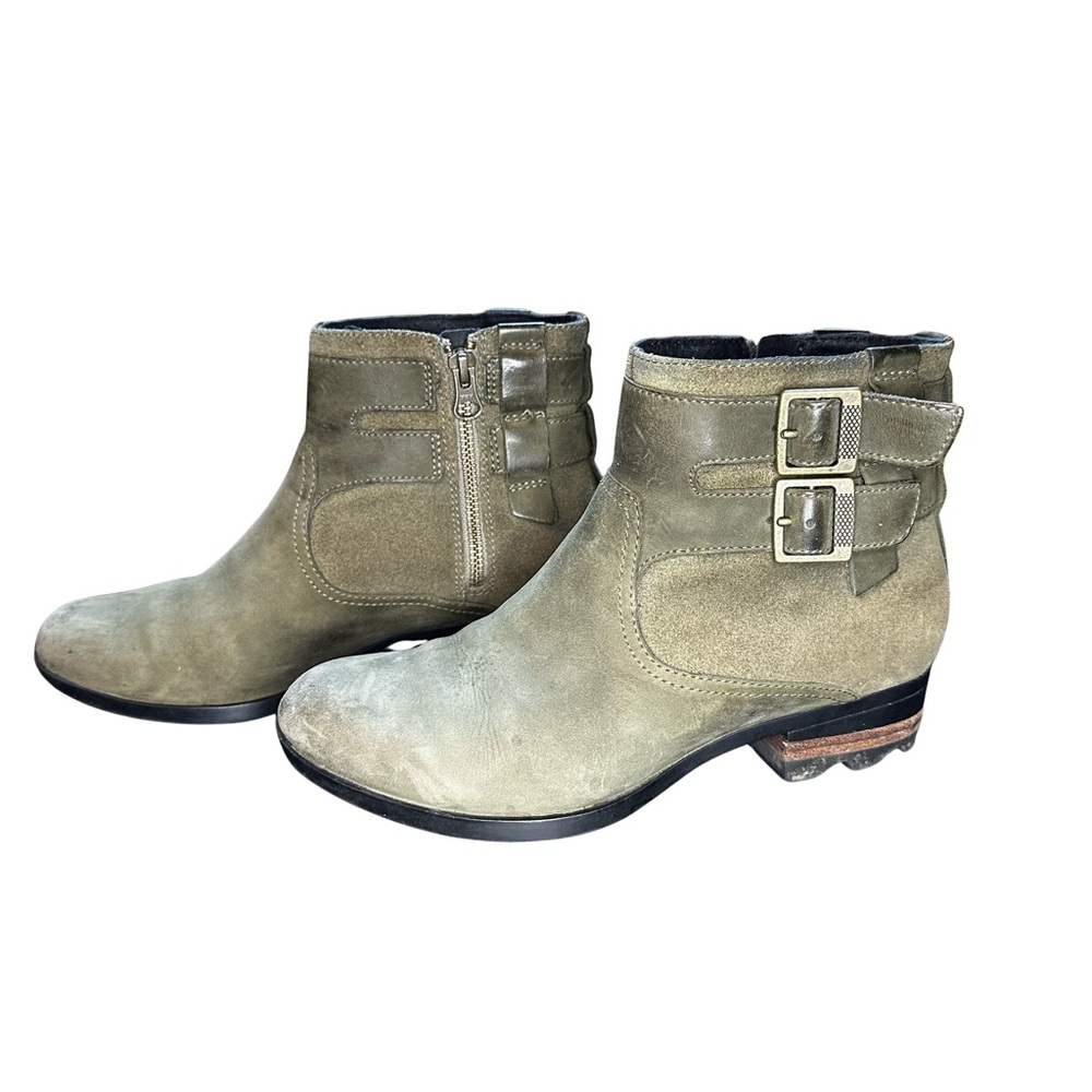 Sorel LOLLA Bootie Alpine Tundra Waterproof Double Buckle Brown Side Zip